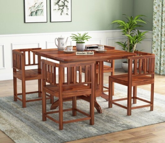 buy-cohoon-4-seater-sheesham-wood-dining-set-honey-finish-online-big-0