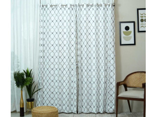 Buy Mesh Door 1 Piece Sheer Designer Curtain (Grey, 7 Feet) Online in India at Best Price