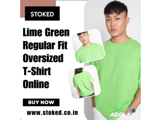 Lime Green Regular Fit Oversized T-Shirt Online