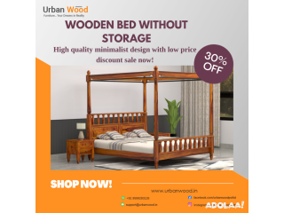 Wooden Bed Without Storage Box