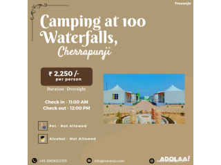 Camping in 100 waterfall in cherrapunji