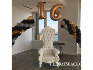 Obtain exclusive party rentals for Sweet 16 Decorations from the Brat Shack