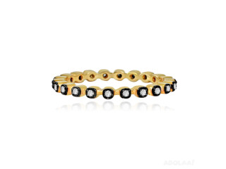 Round Diamond Band in Black Rhodium and Yellow Gold VIVAAN