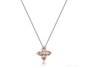 Vivaan Rose Cut Diamond Lily Necklace VIVAAN