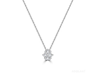 Starlight Elegant Diamond Necklace 18K Brilliant Cut Round Diamond - VIVAAN