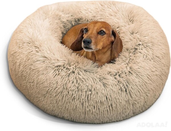 dog-bed-in-shag-fur-taupe-sheri-the-original-calming-donut-big-0