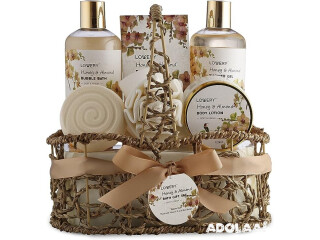 Home Spa Gift Basket - Honey & Almond Scent