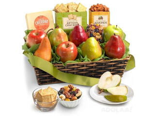 A Gift Inside Classic Fresh Fruit Basket Gift with Crackers