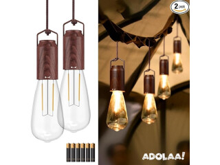 2 Pack Battery Operated Hanging Tent Light Bulb