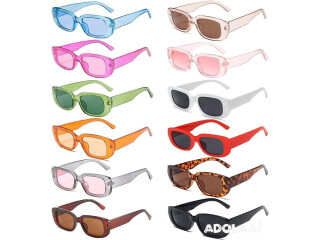 YQVIE 12 Pack Rectangle Sunglasses Bulk for Women