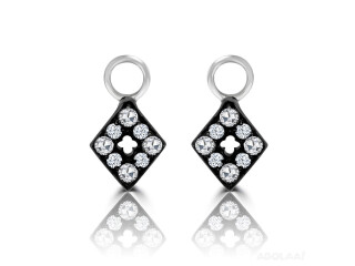 Captivating Diamond Window Earrings in Blackened White Gold VIVAAN