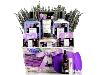 Mothers Day Gifts, Lavender & Lilac Spa Gift Basket For Women & Men