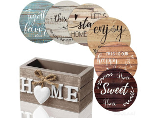 Family day gift - Housewarming Gifts for Home Decoration Wooden Heart Coasters