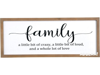 Family day gift - Rustic Wood Frame Farmhouse Family Wall Decor Sign