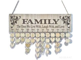 Family day gift - Calendar Board Decorative Birthday Tracker Plaque Wall Hanging