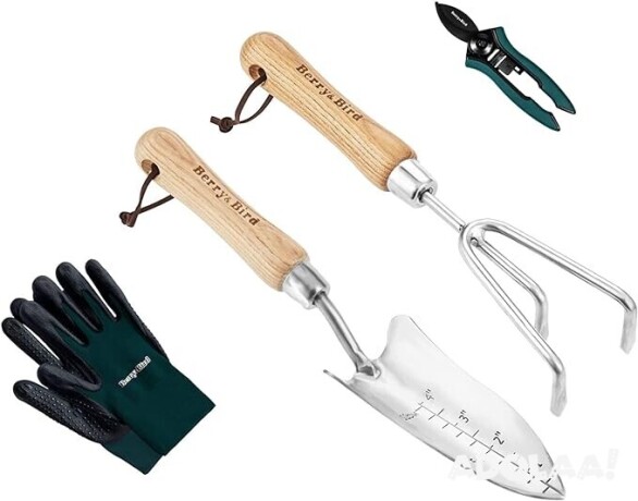 4-piece-stainless-steel-garden-tool-kit-with-wooden-handle-big-0