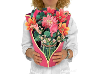 Grandma Gift Flower Bouquet 3D Popup Greeting Cards