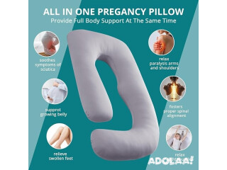 Pregnant Pillow with Removable Cover for Side Sleeper