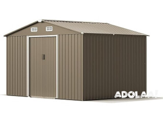 Metal Storage Shed for Outdoor with Design of Lockable Slide Doors