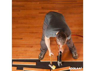 Before and After Wood Floor Refinishing New Palestine