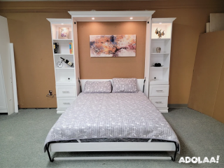 Murphy Bed with Bookshelf Perfect for Guest Rooms/Offices